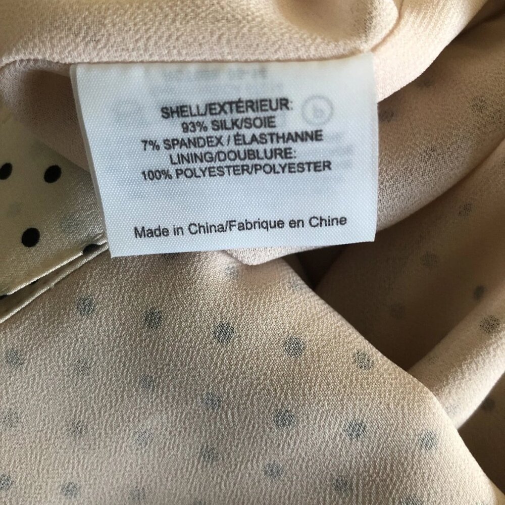 Tory Burch 100% Silk Long Sleeve Polka Dot Blush Romantic Dress, Size 12 - Picture 5 of 5